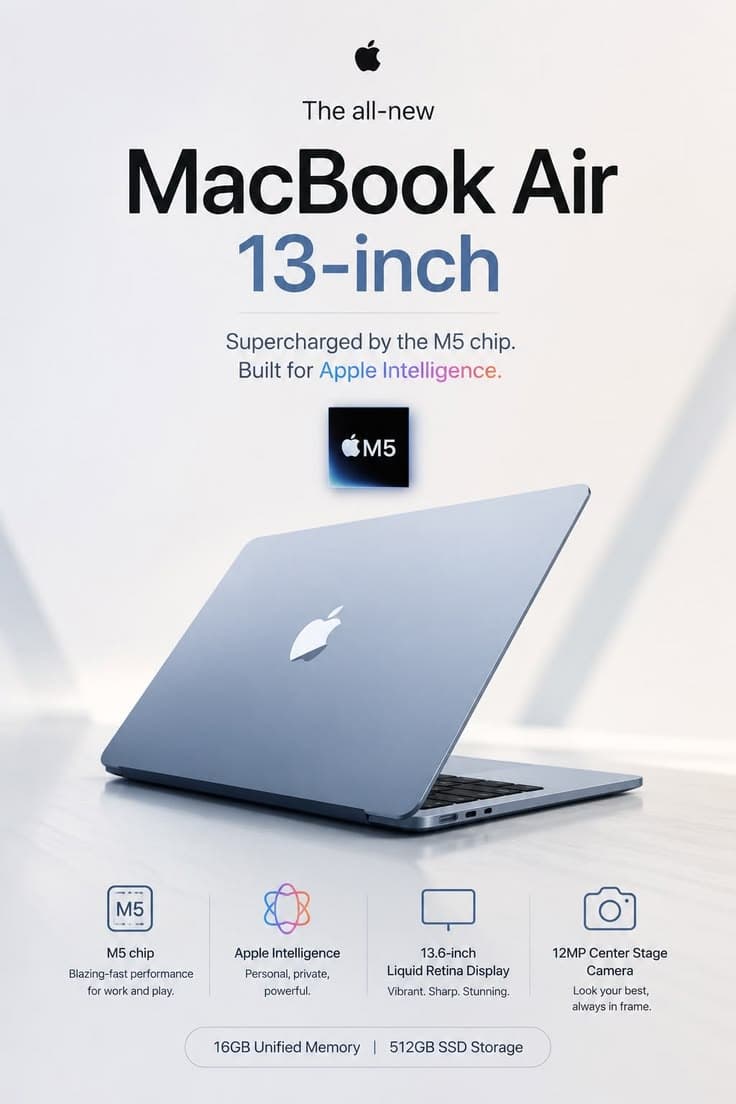 Apple MacBook Air 13" M5 (Silver, 512GB)